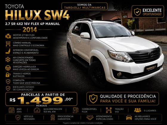 TOYOTA HILUX SW4 2.7 SR 4X2 16V FLEX 4P MANUAL